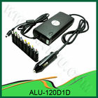 120W Universal adaptador de alimentación DC para uso del automóvil, con 1 LED, 1 puerto USB, salida 8 pines ALU-120D1D
