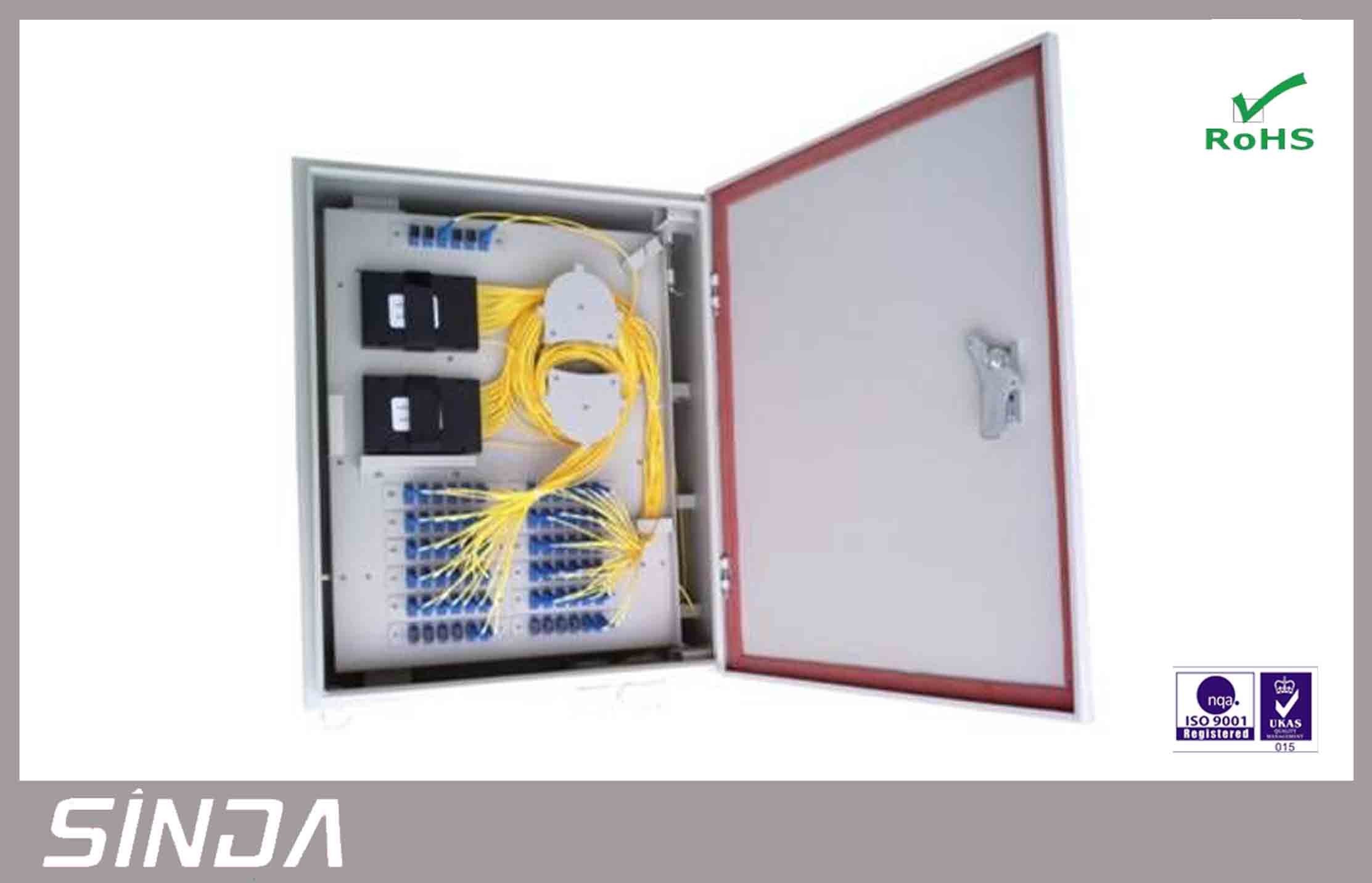 Divisor del PLC de la fibra óptica con la caja del soporte de la pared, caja de fibra óptica del soporte de la pared