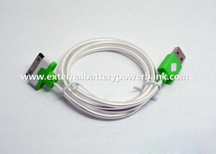 cable brillante de la transferencia de datos USB del 100cm con la luz verde para iPhone4/4S/iPad1/iPad2