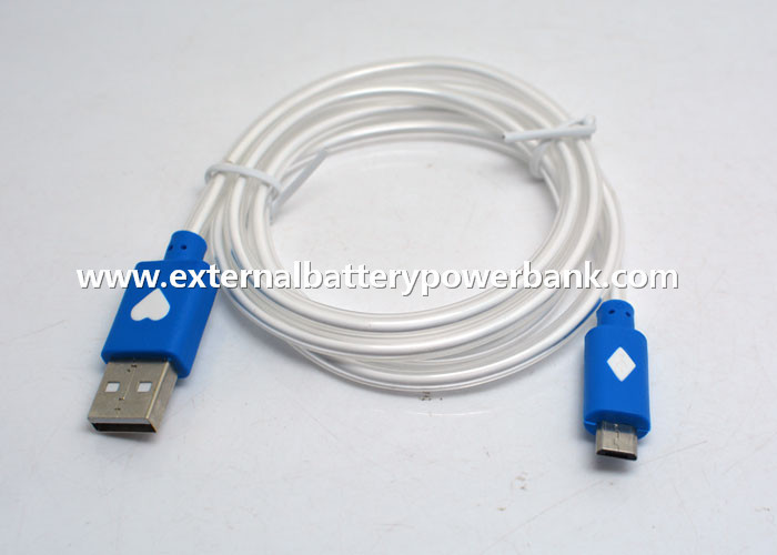 cable micro de la transferencia de datos USB del 1M con la luz azul para los teléfonos del androide de Samsung
