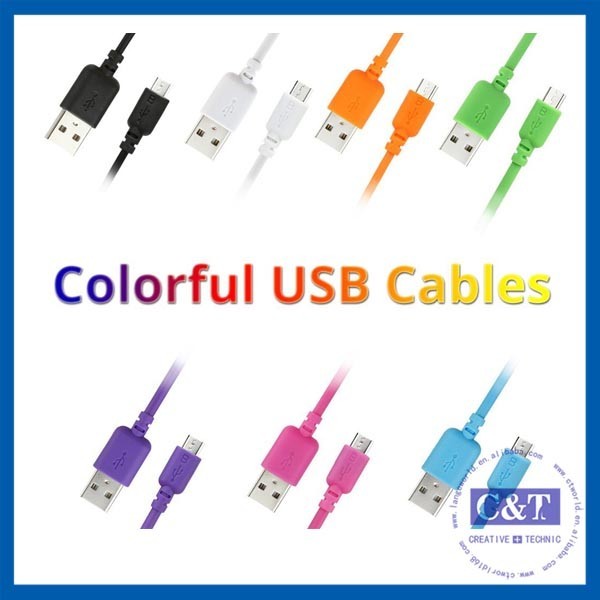 Cable micro coloreado 2 in-1 de alta velocidad de la transferencia de datos USB de Smartphone