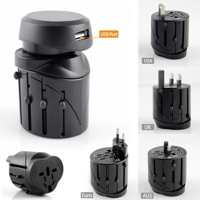Adaptador de corriente alterna del viaje internacional con el puerto y el fusible de USB protegidos