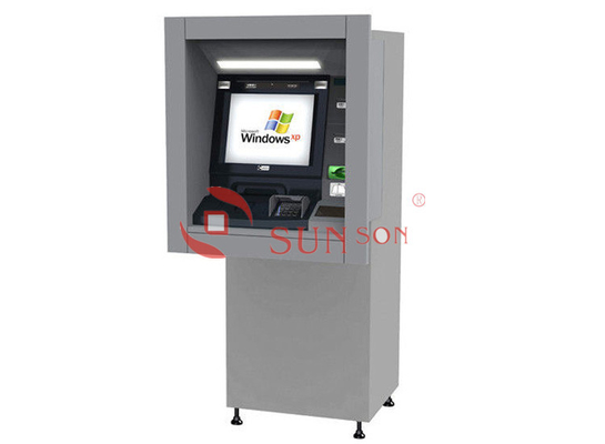 Máquina financiera de la atmósfera del quiosco de las actividades bancarias del servicio del uno mismo del soporte de la pared a través de la pared