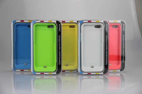 Paquete de poder fino de batería de la caja de batería del iPhone del multicolor 2200mAh para el iPhone 5