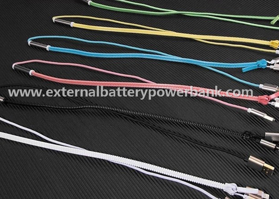 Cable de datos colorido del teléfono móvil del cable de la transferencia de datos USB de la cremallera