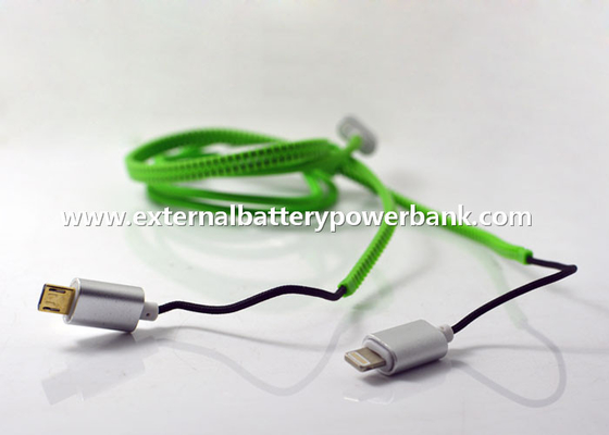 cremallera del 1M que aligera el cable micro de la transferencia de datos USB para Apple y los teléfonos androides