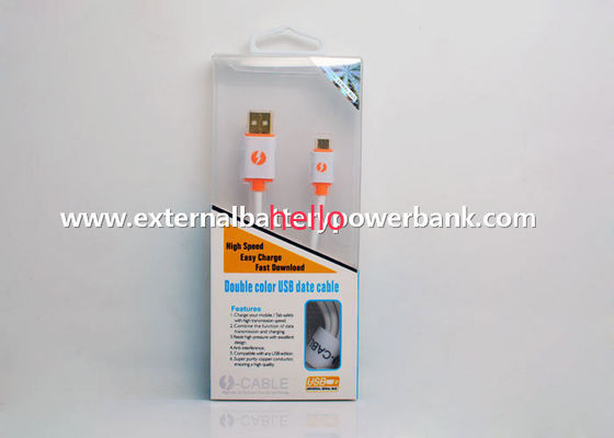 Cable de datos blanco redondo del micrófono USB2.0 para los teléfonos del androide de Samsung HTC/Blackberry