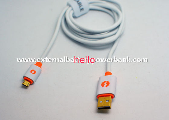 Cable de datos blanco redondo del micrófono USB2.0 para los teléfonos del androide de Samsung HTC/Blackberry