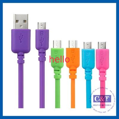 Cable micro coloreado 2 in-1 de alta velocidad de la transferencia de datos USB de Smartphone