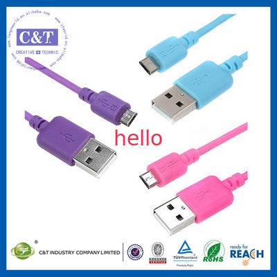 Cable micro coloreado 2 in-1 de alta velocidad de la transferencia de datos USB de Smartphone