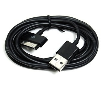 Cable de sincronización extralargo de los datos USB del negro los 6FT para el iPad del iPhone 4 4S 3GS iPod de Apple