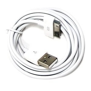 Cable de sincronización extralargo de los datos USB del negro los 6FT para el iPad del iPhone 4 4S 3GS iPod de Apple