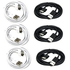 Cable de sincronización extralargo de los datos USB del negro los 6FT para el iPad del iPhone 4 4S 3GS iPod de Apple