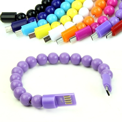 Sincronización de carga USB 2,0 del cable USB de datos micro de la pulsera para Samsung