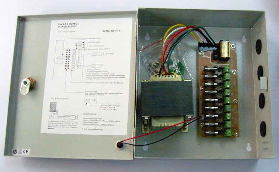 fuente de alimentación del interruptor de la cámara CCTV de la fuente de alimentación del cctv del fusible de 12V 10A 9CH 120W ptc
