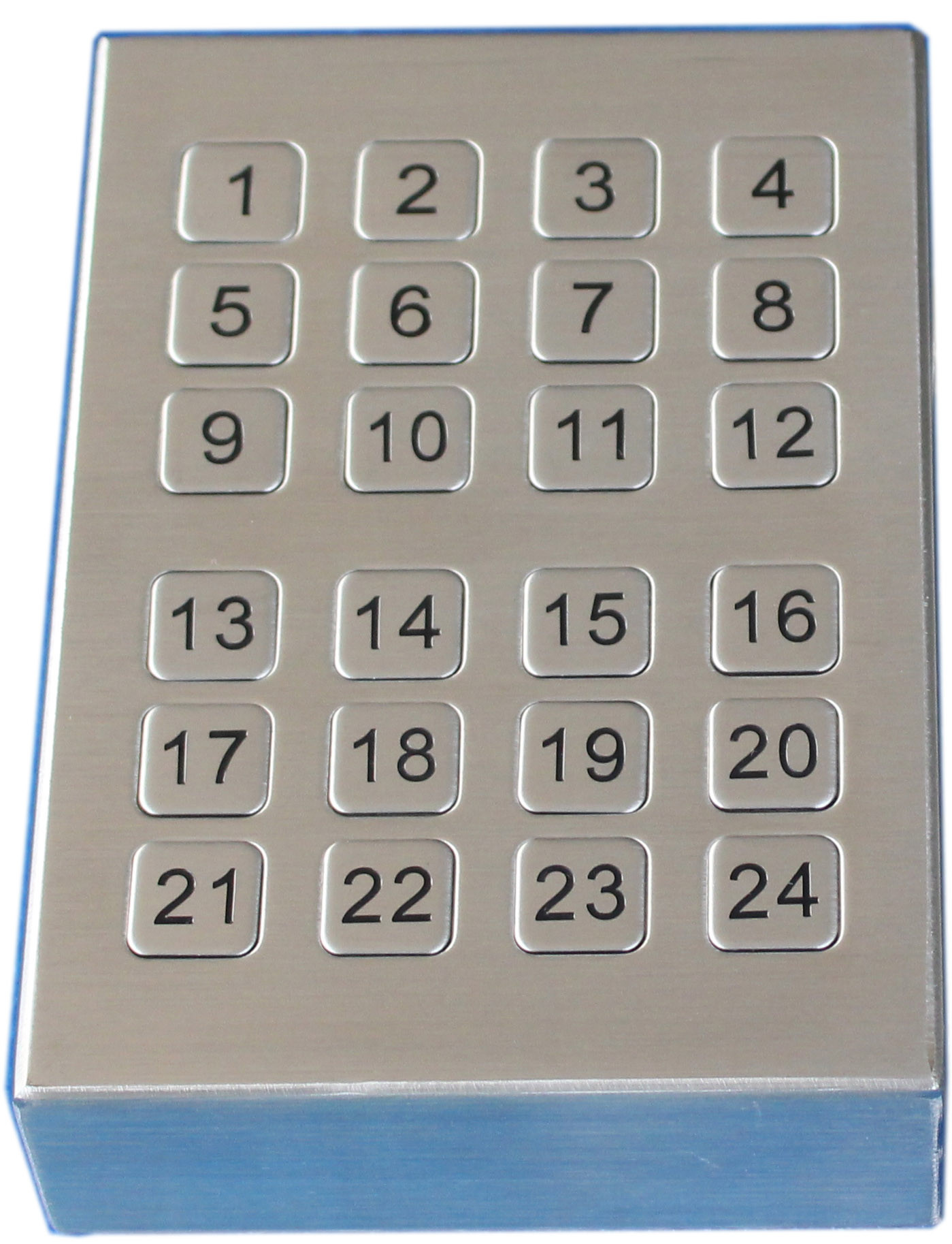 La mesa rugosa del vandalismo USB cepilló el telclado numérico del metal con 24 llaves planas